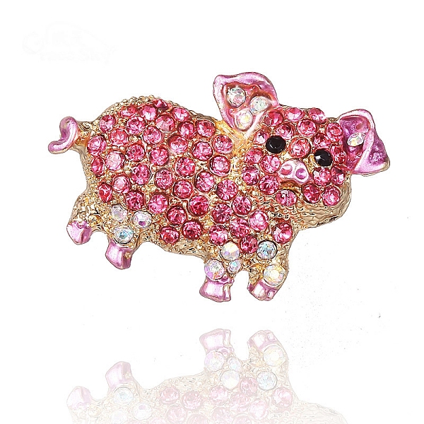 PandaHall Golden Alloy Rhinestone Brooches, Pig Brooches for Women, Rose, 25x35mm Alloy+Rhinestone Pig Pink
PandaHall Golden Alloy Rhinestone Brooches, Pig Brooches for Women, Rose, 25x35mm Alloy+Rhinestone Pig Pink