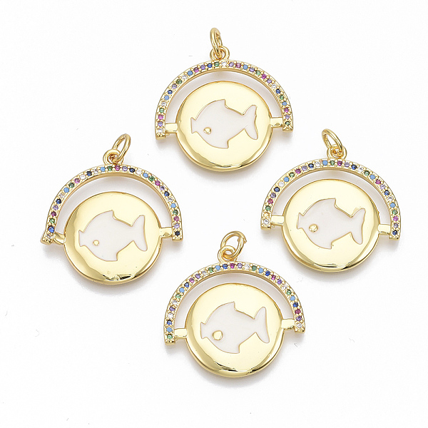 PandaHall Brass Micro Pave Cubic Zirconia Pendants, with Shell, Flat Round with Fish, with Jump Ring, Golden, 22x23x2mm, Hole: 3mm...
PandaHall Brass Micro Pave Cubic Zirconia Pendants, with Shell, Flat Round with Fish, with Jump Ring, Golden, 22x23x2mm, Hole: 3mm...
