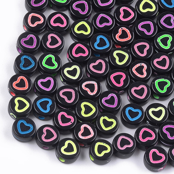 PandaHall Craft Style Acrylic Beads, Flat Round with Heart, Mixed Color, 7x3.5mm, Hole: 1.5mm, about 4000~4400pcs/500g Acrylic Flat Round..., Multicolor
PandaHall Craft Style Acrylic Beads, Flat Round with Heart, Mixed Color, 7x3.5mm, Hole: 1.5mm, about 4000~4400pcs/500g Acrylic Flat Round..., Multicolor