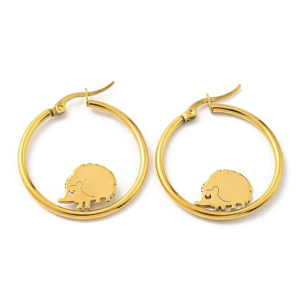 PandaHall 304 Stainless Steel Hedgehog Beaded Hoop Earrings, Golden, 32x30.5mm 304 Stainless Steel Hedgehog
PandaHall 304 Stainless Steel Hedgehog Beaded Hoop Earrings, Golden, 32x30.5mm 304 Stainless Steel Hedgehog