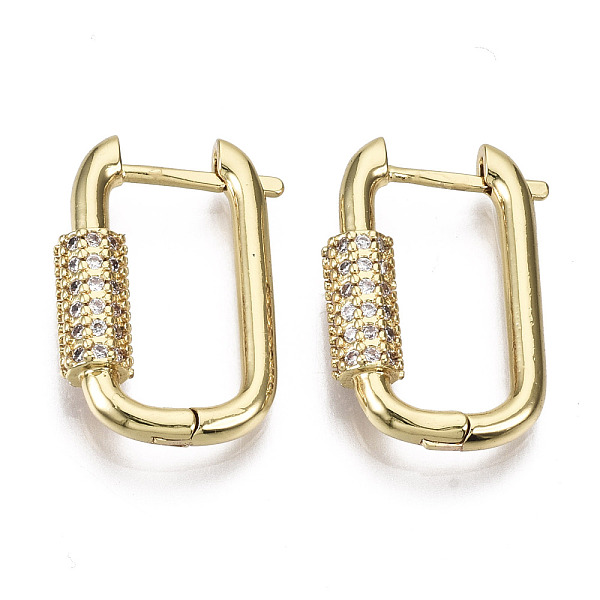 PandaHall Brass Micro Pave Cubic Zirconia Huggie Hoop Earring, Oval, Nickel Free, Real 16K Gold Plated, Clear, 22x15x5mm, Pin: 1.3mm Brass...
PandaHall Brass Micro Pave Cubic Zirconia Huggie Hoop Earring, Oval, Nickel Free, Real 16K Gold Plated, Clear, 22x15x5mm, Pin: 1.3mm Brass...
