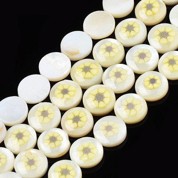 PandaHall Natural Freshwater Shell Enamel Beads, Flat Round with Flower, Champagne Yellow, 9x3mm, Hole: 0.8mm, about 40pcs/strand, 14.17...
PandaHall Natural Freshwater Shell Enamel Beads, Flat Round with Flower, Champagne Yellow, 9x3mm, Hole: 0.8mm, about 40pcs/strand, 14.17...