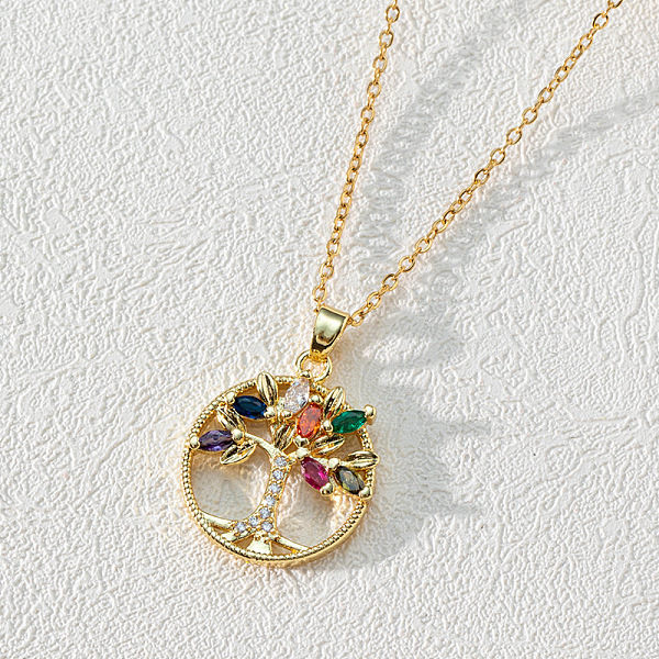 PandaHall 18K Gold Plated Tree of Life Pendant Necklace with CZ Stones Circle Cutout, Mixed Color, size 5 Brass Tree Multicolor
PandaHall 18K Gold Plated Tree of Life Pendant Necklace with CZ Stones Circle Cutout, Mixed Color, size 5 Brass Tree Multicolor