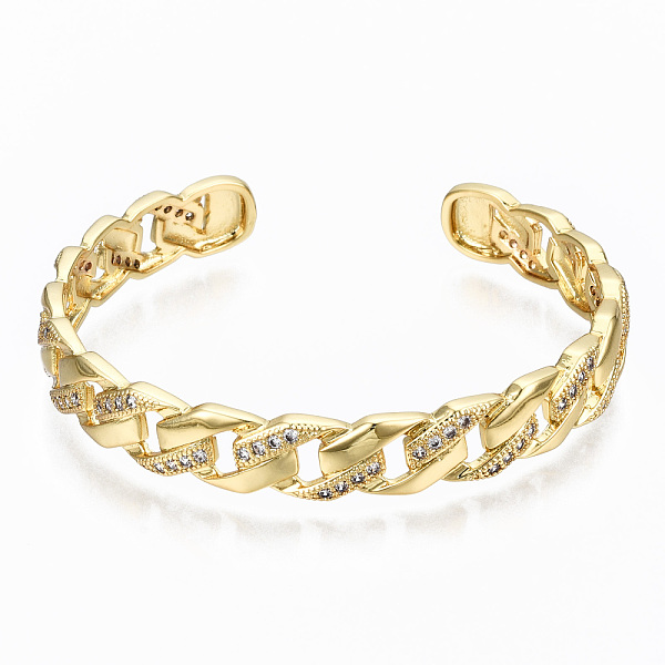 PandaHall Brass Micro Pave Cubic Zirconia Curb Chain Cuff Bangles, Nickel Free, Real 16K Gold Plated, Clear, Inner Diameter: 2-1/8x2 inch...
PandaHall Brass Micro Pave Cubic Zirconia Curb Chain Cuff Bangles, Nickel Free, Real 16K Gold Plated, Clear, Inner Diameter: 2-1/8x2 inch...