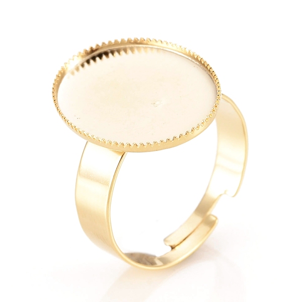 PandaHall Adjustable 201 Stainless Steel Finger Rings Components, Serrated Edge Bezel Cups, Oval, Golden, Size 7, 17mm, Tray: 18.5x13.5mm...
PandaHall Adjustable 201 Stainless Steel Finger Rings Components, Serrated Edge Bezel Cups, Oval, Golden, Size 7, 17mm, Tray: 18.5x13.5mm...