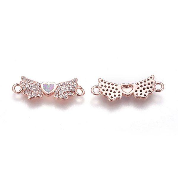 PandaHall Brass Cubic Zirconia Links, with Synthetic Opal, Wing with Heart, Rose Gold, Pink, 7x21x2mm, Hole: 1.6mm Brass+Cubic Zirconia Wing...
PandaHall Brass Cubic Zirconia Links, with Synthetic Opal, Wing with Heart, Rose Gold, Pink, 7x21x2mm, Hole: 1.6mm Brass+Cubic Zirconia Wing...
