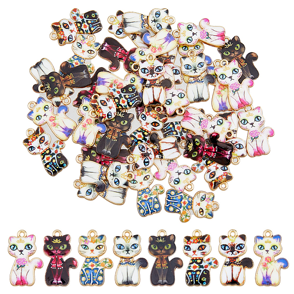 PandaHall DICOSMETIC 48Pcs 8 Styles Rack Plating Alloy Pendants, Printed, Cat Charm, Light Gold, Mixed Color, 23x14x2mm, Hole: 1.6mm..., Multicolor
PandaHall DICOSMETIC 48Pcs 8 Styles Rack Plating Alloy Pendants, Printed, Cat Charm, Light Gold, Mixed Color, 23x14x2mm, Hole: 1.6mm..., Multicolor