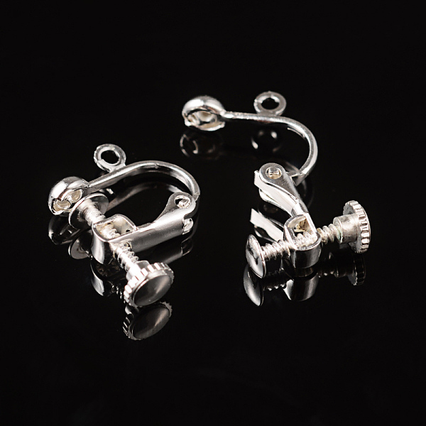 PandaHall Brass Clip-on Earring Findingsfor non-pierced Ears, with Loop, Silver Color Plated, about 13.5mm wide, 17mm long, 5mm thick, Hole...
PandaHall Brass Clip-on Earring Findingsfor non-pierced Ears, with Loop, Silver Color Plated, about 13.5mm wide, 17mm long, 5mm thick, Hole...