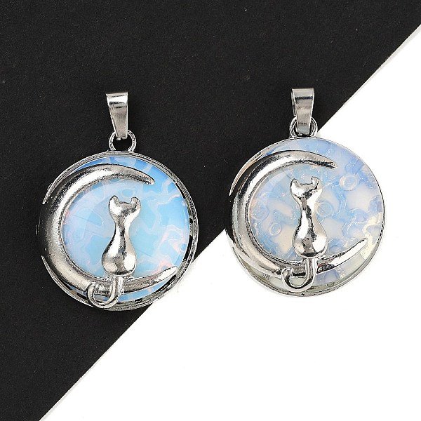 PandaHall Opalite Flat Round Pendants, Alloy Moon Cat Charms, Platinum, 31x27x10.5mm, Hole: 6.5x3.5mm Opalite Cat Shape
PandaHall Opalite Flat Round Pendants, Alloy Moon Cat Charms, Platinum, 31x27x10.5mm, Hole: 6.5x3.5mm Opalite Cat Shape