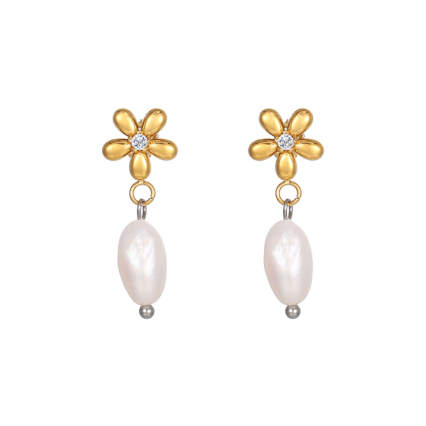 PandaHall Stainless Steel Flower Earrings with Natural Pearls for Women Stainless Steel Flower
PandaHall Stainless Steel Flower Earrings with Natural Pearls for Women Stainless Steel Flower