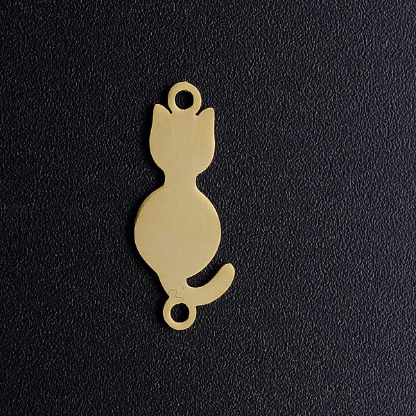 PandaHall 201 Stainless Steel Kitten Links connectors, Cat Silhouette, Golden, 20x8x1mm, Hole: 1.5mm 201 Stainless Steel Cat Shape
PandaHall 201 Stainless Steel Kitten Links connectors, Cat Silhouette, Golden, 20x8x1mm, Hole: 1.5mm 201 Stainless Steel Cat Shape