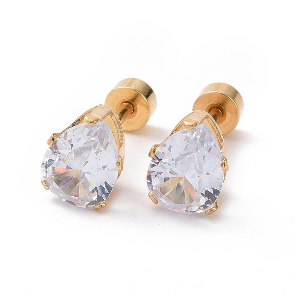 PandaHall 304 Stainless Steel Earlobe Plugs, Screw Back Earrings, with Rhinestone, teardrop, Crystal, Golden, 14mm, Drop: 8.5x6x5mm, Pin..., Clear
PandaHall 304 Stainless Steel Earlobe Plugs, Screw Back Earrings, with Rhinestone, teardrop, Crystal, Golden, 14mm, Drop: 8.5x6x5mm, Pin..., Clear