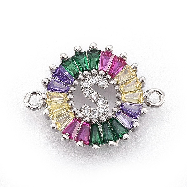 PandaHall Brass Micro Pave Cubic Zirconia Links, Flat Round with Letter, Colorful, Platinum, Letter.S, 15.5x20.5x2mm, Hole: 1.2mm...
PandaHall Brass Micro Pave Cubic Zirconia Links, Flat Round with Letter, Colorful, Platinum, Letter.S, 15.5x20.5x2mm, Hole: 1.2mm...