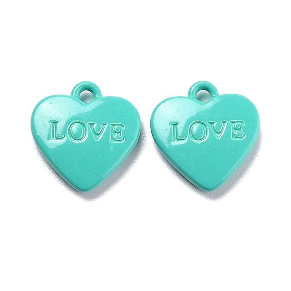PandaHall Heart Alloy Spray Painted Charms, Word LOVE, Medium Turquoise, 12x11.5x2.5mm, Hole: 1.4mm Alloy Heart
PandaHall Heart Alloy Spray Painted Charms, Word LOVE, Medium Turquoise, 12x11.5x2.5mm, Hole: 1.4mm Alloy Heart