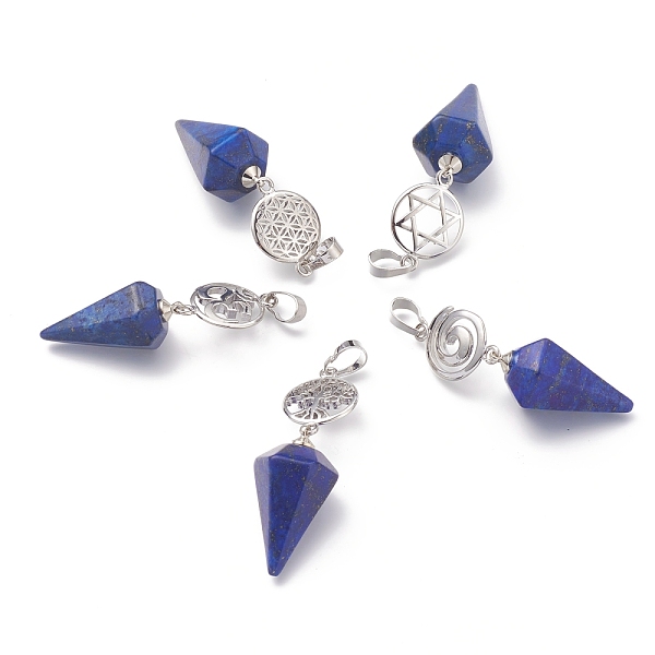 PandaHall Natural Lapis Lazuli Pendants, with Platinum Brass Snap on Bails, Votex/Om Symbol/Tree of Life/Flower of Life/Star of David, Cone...
PandaHall Natural Lapis Lazuli Pendants, with Platinum Brass Snap on Bails, Votex/Om Symbol/Tree of Life/Flower of Life/Star of David, Cone...