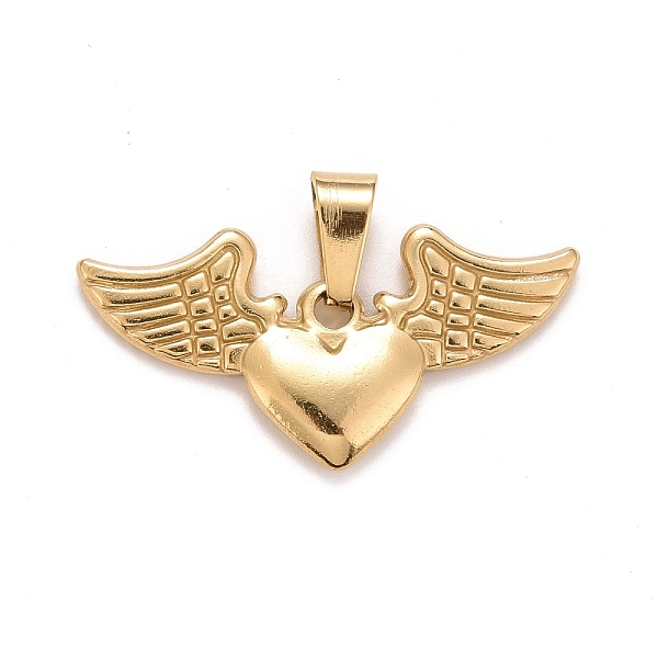 PandaHall 304 Stainless Steel Pendants, Heart & Wings, Golden, 15x30x2.5mm, Hole: 7.5x3.5mm 304 Stainless Steel Heart
PandaHall 304 Stainless Steel Pendants, Heart & Wings, Golden, 15x30x2.5mm, Hole: 7.5x3.5mm 304 Stainless Steel Heart