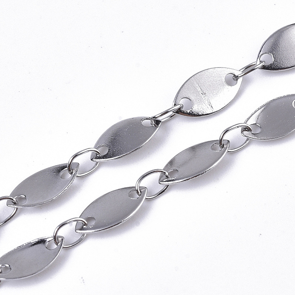 PandaHall 304 Stainless Steel Link Chains, Horse Eye Sequin Chains, Soldered, Stainless Steel Color, horse eye: 8x4x0.3mm, link...
PandaHall 304 Stainless Steel Link Chains, Horse Eye Sequin Chains, Soldered, Stainless Steel Color, horse eye: 8x4x0.3mm, link...