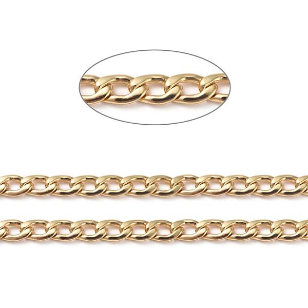 PandaHall Brass Curb Chains, Cuban Link Chains, Chunky Chains, Soldered, Long-Lasting Plated, with Spool, Real 18K Gold Plated, 9x6x1.5mm...
PandaHall Brass Curb Chains, Cuban Link Chains, Chunky Chains, Soldered, Long-Lasting Plated, with Spool, Real 18K Gold Plated, 9x6x1.5mm...