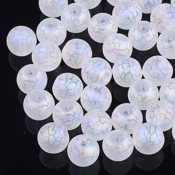 PandaHall Electroplate Glass Beads, Frosted, Round with Pattern, Clear AB, 8~8.5mm, Hole: 1.5mm Glass Others White
PandaHall Electroplate Glass Beads, Frosted, Round with Pattern, Clear AB, 8~8.5mm, Hole: 1.5mm Glass Others White