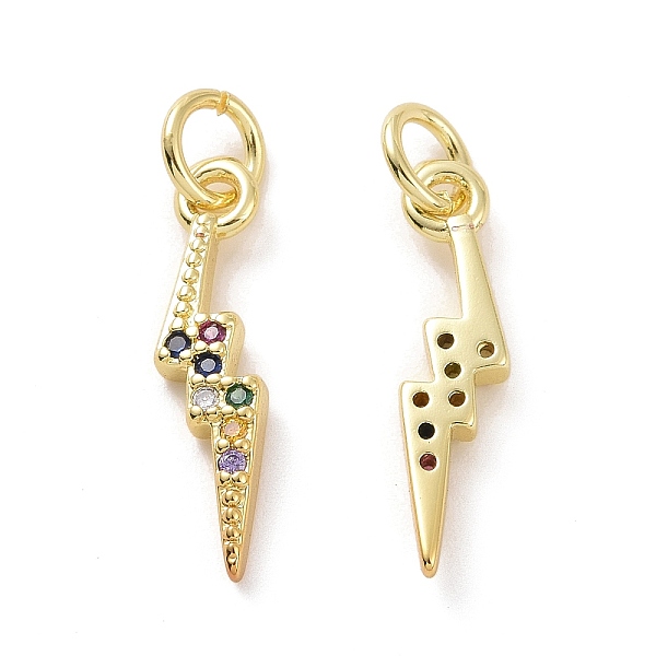 PandaHall Brass Micro Pave Colorful Cubic Zirconia Pendants, with Jump Ring, Lightning Charms, Real 18K Gold Plated, 18x4.5x2.4mm, Hole...
PandaHall Brass Micro Pave Colorful Cubic Zirconia Pendants, with Jump Ring, Lightning Charms, Real 18K Gold Plated, 18x4.5x2.4mm, Hole...