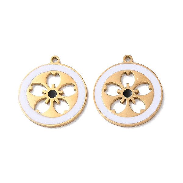PandaHall Ion Plating(IP) 304 Stainless Steel Pendants, with Enamel, Flat Round with Sakura Charm, Golden, 22x20x1.5mm, Hole: 1.6mm..., White
PandaHall Ion Plating(IP) 304 Stainless Steel Pendants, with Enamel, Flat Round with Sakura Charm, Golden, 22x20x1.5mm, Hole: 1.6mm..., White