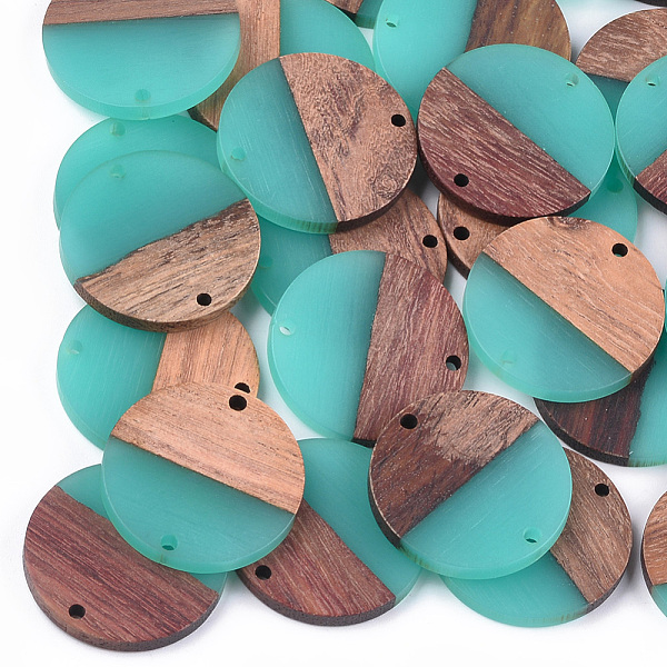 PandaHall Resin & Walnut Wood Links connectors, Flat Round, Medium Turquoise, 28.5x3.5~4mm, Hole: 1.8mm Resin+Wood Flat Round Cyan
PandaHall Resin & Walnut Wood Links connectors, Flat Round, Medium Turquoise, 28.5x3.5~4mm, Hole: 1.8mm Resin+Wood Flat Round Cyan