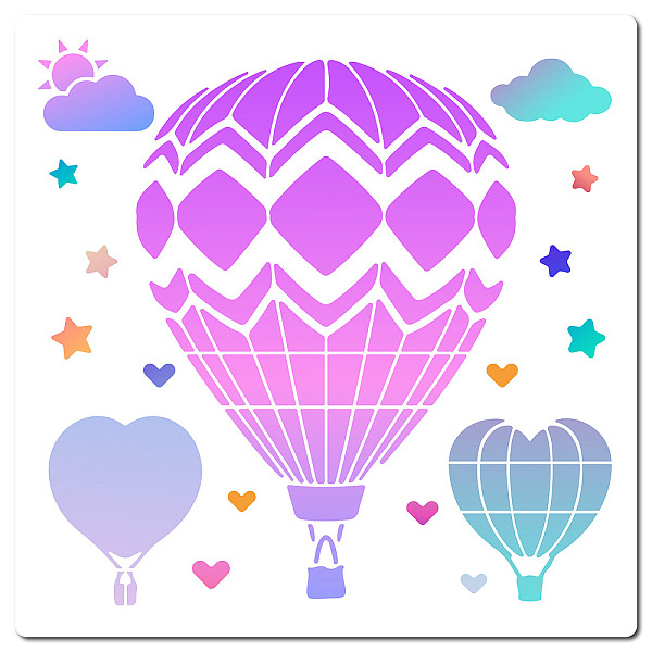 PandaHall PET Plastic Hollow Out Drawing Painting Stencils Templates, Square, Hot Air Balloon Pattern, 300x300mm Plastic Hot Air Balloon
PandaHall PET Plastic Hollow Out Drawing Painting Stencils Templates, Square, Hot Air Balloon Pattern, 300x300mm Plastic Hot Air Balloon