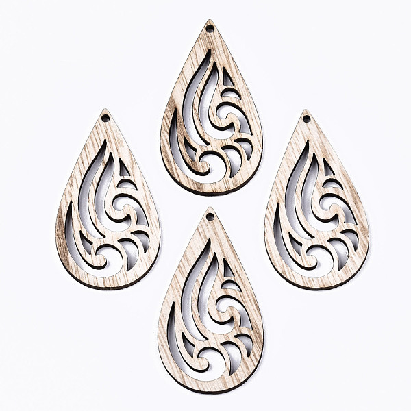PandaHall Unfinished Hollow Wood Big Pendants, Laser Cut Wood Shapes, Teardrop, Antique White, 57~58x31x2.5mm, Hole: 2mm Wood Teardrop
PandaHall Unfinished Hollow Wood Big Pendants, Laser Cut Wood Shapes, Teardrop, Antique White, 57~58x31x2.5mm, Hole: 2mm Wood Teardrop