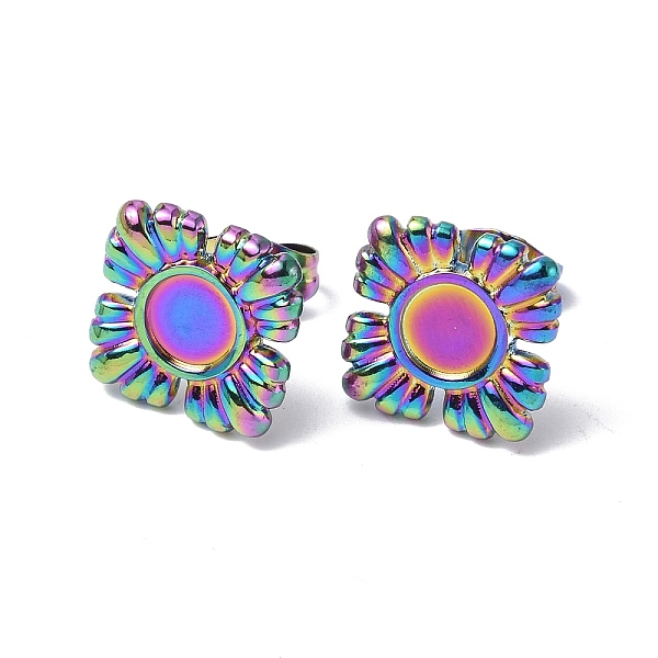 PandaHall Ion Plating(IP) 304 Stainless Steel Stud Earring Findings, Flower with Round Tray Earring Settings, with Ear Nuts, Rainbow Color...
PandaHall Ion Plating(IP) 304 Stainless Steel Stud Earring Findings, Flower with Round Tray Earring Settings, with Ear Nuts, Rainbow Color...