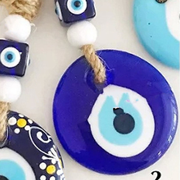 PandaHall Flat Round with Evil Eye Glass Pendant Decorations, Hemp Rope Hanging Ornament, Royal Blue, 180x40mm Glass Flat Round
PandaHall Flat Round with Evil Eye Glass Pendant Decorations, Hemp Rope Hanging Ornament, Royal Blue, 180x40mm Glass Flat Round