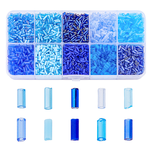PandaHall DICOSMETIC 10 Colors Blue Series Transparent Colours Luster Glass Bugle Beads, Round Hole, Mixed Color, 3~8x2mm, Hole: 0.7mm..., Multicolor
PandaHall DICOSMETIC 10 Colors Blue Series Transparent Colours Luster Glass Bugle Beads, Round Hole, Mixed Color, 3~8x2mm, Hole: 0.7mm..., Multicolor
