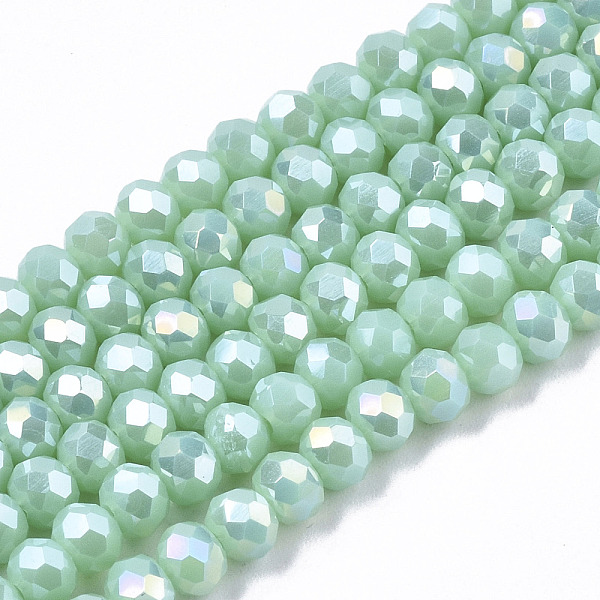 PandaHall Electroplate Glass Beads Strands, Opaque Solid Color, AB Color Plated, Faceted, Rondelle, Turquoise, 10x8mm, Hole: 1mm, about..., Green
PandaHall Electroplate Glass Beads Strands, Opaque Solid Color, AB Color Plated, Faceted, Rondelle, Turquoise, 10x8mm, Hole: 1mm, about..., Green