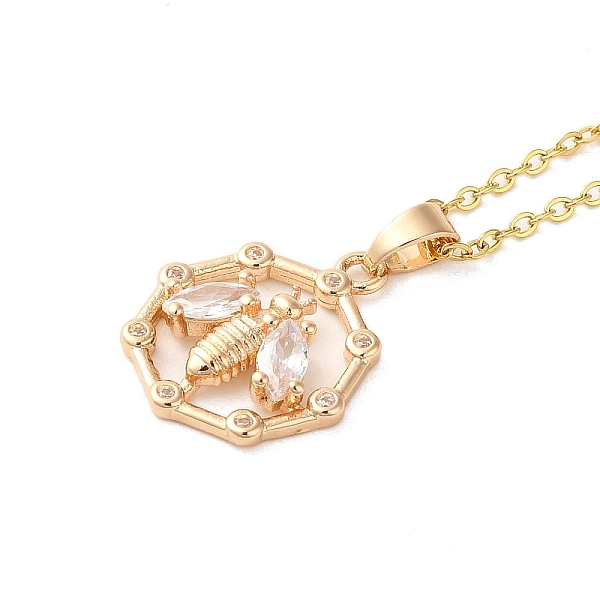 PandaHall Brass Micro Pave Cubic Zirconia Pendant Necklaces for Women, 201 Stainless Steel Cable Chain Necklaces, Bee, Clear, 16.14 inch...
PandaHall Brass Micro Pave Cubic Zirconia Pendant Necklaces for Women, 201 Stainless Steel Cable Chain Necklaces, Bee, Clear, 16.14 inch...