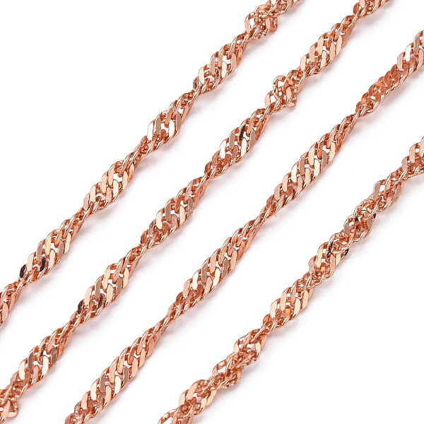 PandaHall Brass Singapore Chains, Water Wave Chains, Nickel Free, Soldered, Rose Gold, 3.5x1mm Brass
PandaHall Brass Singapore Chains, Water Wave Chains, Nickel Free, Soldered, Rose Gold, 3.5x1mm Brass