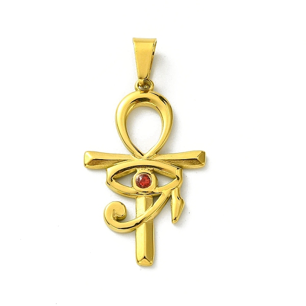 PandaHall Vacuum Plating 304 Stainless Steel Pendants, with Rhinestone, Eye of Horus Egypt Ankh Cross Charm, Light Siam, 32x20x2.5mm, Hole..., Red
PandaHall Vacuum Plating 304 Stainless Steel Pendants, with Rhinestone, Eye of Horus Egypt Ankh Cross Charm, Light Siam, 32x20x2.5mm, Hole..., Red