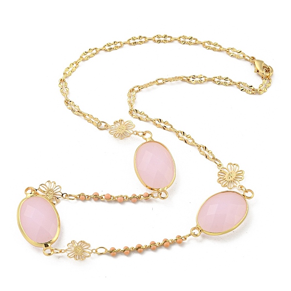 PandaHall Faceted Oval Glass Beads Bib Necklaces, Brass Chain Neckalces, Golden, 15.75 inch(40cm) Brass Rectangle
PandaHall Faceted Oval Glass Beads Bib Necklaces, Brass Chain Neckalces, Golden, 15.75 inch(40cm) Brass Rectangle