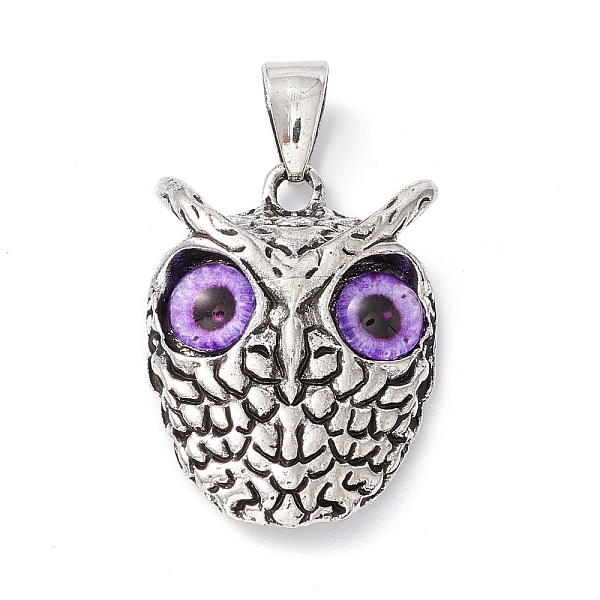 PandaHall Retro Punk Alloy Pendants, with Glass, Owl with Evil Eye, Blue Violet, 26x18.5x6mm, Hole: 7.5x4mm Alloy+Glass Owl
PandaHall Retro Punk Alloy Pendants, with Glass, Owl with Evil Eye, Blue Violet, 26x18.5x6mm, Hole: 7.5x4mm Alloy+Glass Owl