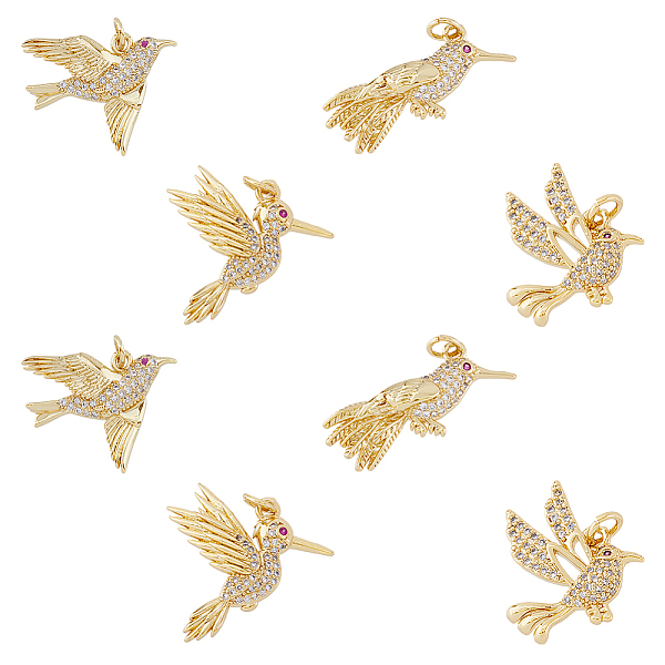 PandaHall DICOSMETIC 8Pcs 4 Styles Brass Micro Pave Cubic Zirconia Pendants, Bird Charm, with Jump Ring, Real 18K Gold Plated..., Clear
PandaHall DICOSMETIC 8Pcs 4 Styles Brass Micro Pave Cubic Zirconia Pendants, Bird Charm, with Jump Ring, Real 18K Gold Plated..., Clear