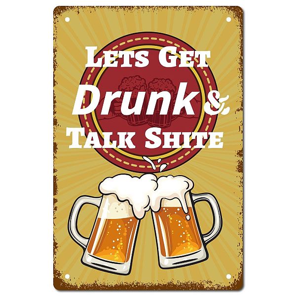 PandaHall CREATCABIN Lets Get Drunk and Talk Shite Vintage Metal Tin Sign Retro Wall Art Decor House Plaque Poster for Home Bar Pub Garden...
PandaHall CREATCABIN Lets Get Drunk and Talk Shite Vintage Metal Tin Sign Retro Wall Art Decor House Plaque Poster for Home Bar Pub Garden...