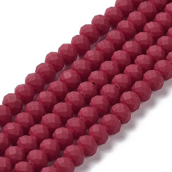 PandaHall Glass Beads Strands, Faceted, Frosted, Rondelle, FireBrick, 3.5mm, Hole: 1mm, about 113~115pcs/strand, 32~33cm Glass Rondelle Red
PandaHall Glass Beads Strands, Faceted, Frosted, Rondelle, FireBrick, 3.5mm, Hole: 1mm, about 113~115pcs/strand, 32~33cm Glass Rondelle Red