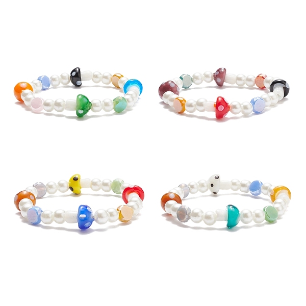 PandaHall Lampwork Mushroom & Glass Pearl Beaded Stretch Bracelet for Kids, Mixed Color, Inner Diameter: 1-7/8 inch(4.9~5cm) Lampwork..., Multicolor
PandaHall Lampwork Mushroom & Glass Pearl Beaded Stretch Bracelet for Kids, Mixed Color, Inner Diameter: 1-7/8 inch(4.9~5cm) Lampwork..., Multicolor
