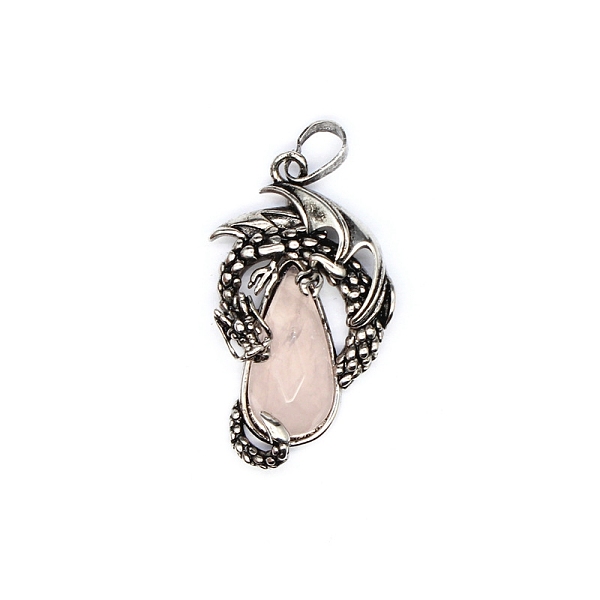PandaHall Natural Rose Quartz Brass Pendants, Flying Dragon Charms with Faceted Teardrop Gems, Antique Silver, 38x22x6mm Rose Quartz Dragon
PandaHall Natural Rose Quartz Brass Pendants, Flying Dragon Charms with Faceted Teardrop Gems, Antique Silver, 38x22x6mm Rose Quartz Dragon