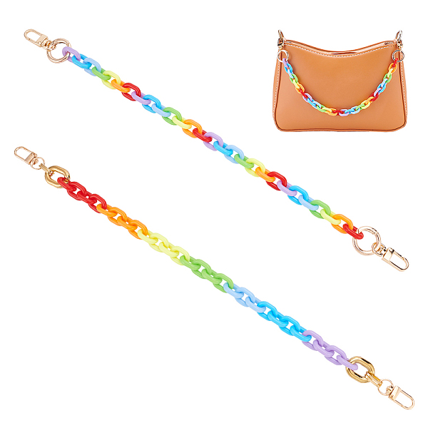 PandaHall WADORN 4Pcs 2 Style Rainbow Color Acrylic & CCB Plastic Chain Purse Bag Handle, with Golden Alloy Swivel Clasps & Spring Gate..., Multicolor
PandaHall WADORN 4Pcs 2 Style Rainbow Color Acrylic & CCB Plastic Chain Purse Bag Handle, with Golden Alloy Swivel Clasps & Spring Gate..., Multicolor