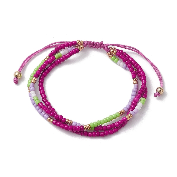 PandaHall Adjustable Glass Seed Beaded Triple Layer Multi-strand Bracelet, Nylon Cord Braided Bead Bracelets, Magenta, Inner Diameter..., Pink
PandaHall Adjustable Glass Seed Beaded Triple Layer Multi-strand Bracelet, Nylon Cord Braided Bead Bracelets, Magenta, Inner Diameter..., Pink