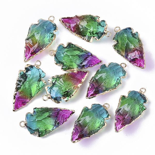 PandaHall Natural Quartz Crystal Pendants, with Edge Golden Plated Iron Loops, Rainbow Plated, Arrowhead, 30~39x17~22x6~12mm, Hole...
PandaHall Natural Quartz Crystal Pendants, with Edge Golden Plated Iron Loops, Rainbow Plated, Arrowhead, 30~39x17~22x6~12mm, Hole...
