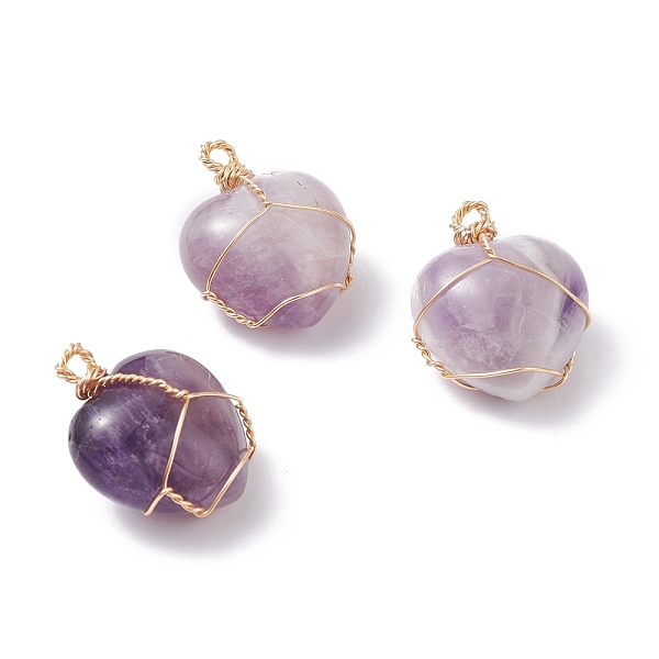 PandaHall Natural Amethyst Pendants, with Real 18K Gold Plated Eco-Friendly Copper Wire, Heart, 25x20x14~15mm, Hole: 2~2.2mm Amethyst Heart
PandaHall Natural Amethyst Pendants, with Real 18K Gold Plated Eco-Friendly Copper Wire, Heart, 25x20x14~15mm, Hole: 2~2.2mm Amethyst Heart