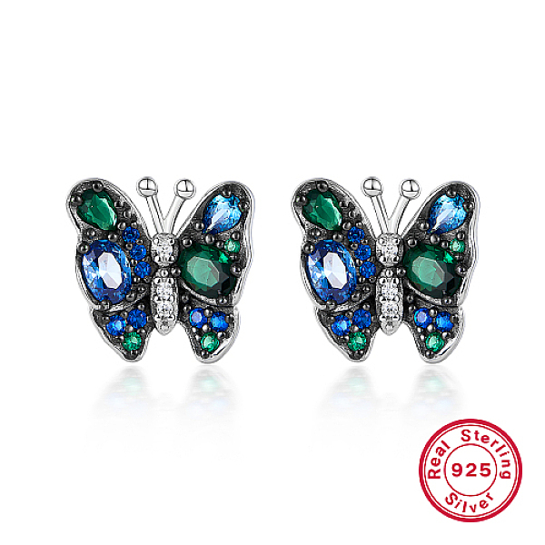 PandaHall Rhodium Plated Sterling Silver Butterfly Stud Earrings, with Cubic Zirconia, with 925 Stamp, Green, 12x11mm Cubic Zirconia...
PandaHall Rhodium Plated Sterling Silver Butterfly Stud Earrings, with Cubic Zirconia, with 925 Stamp, Green, 12x11mm Cubic Zirconia...