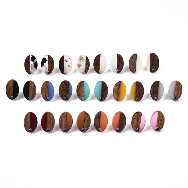 PandaHall Resin & Walnut Wood Stud Earring Findings, with 304 Stainless Steel Pin, Oval, Mixed Color, 15x10mm, Hole: 1.8mm, Pin: 0.7mm..., Multicolor
PandaHall Resin & Walnut Wood Stud Earring Findings, with 304 Stainless Steel Pin, Oval, Mixed Color, 15x10mm, Hole: 1.8mm, Pin: 0.7mm..., Multicolor