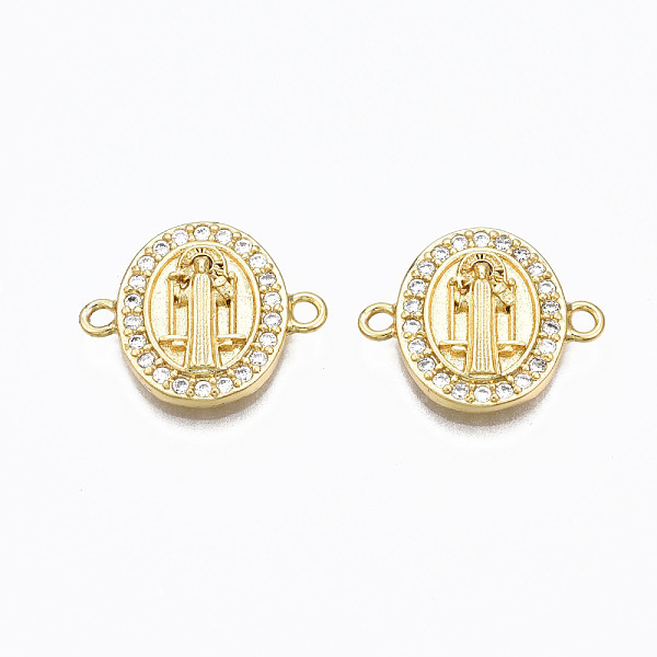 PandaHall Brass Micro Pave Clear Cubic Zirconia Links Connectors, Nickel Free, Oval with Human, Real 16K Gold Plated, 13x16x2.5mm, Hole...
PandaHall Brass Micro Pave Clear Cubic Zirconia Links Connectors, Nickel Free, Oval with Human, Real 16K Gold Plated, 13x16x2.5mm, Hole...