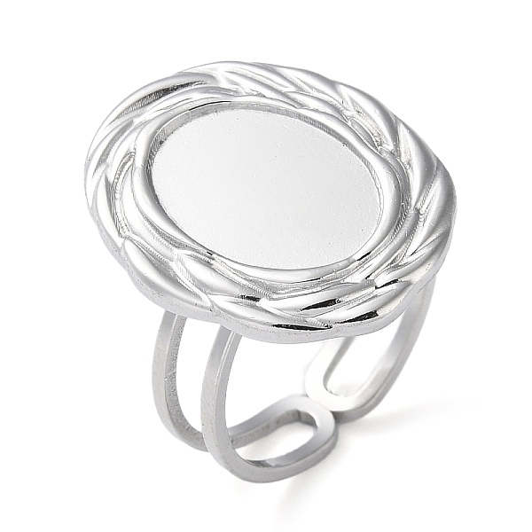 PandaHall 304 Stainless Steel Open Cuff Ring Components, Bezel Cup Ring Settings, Oval, Stainless Steel Color, Inner Diameter: 16.8mm, Tray...
PandaHall 304 Stainless Steel Open Cuff Ring Components, Bezel Cup Ring Settings, Oval, Stainless Steel Color, Inner Diameter: 16.8mm, Tray...